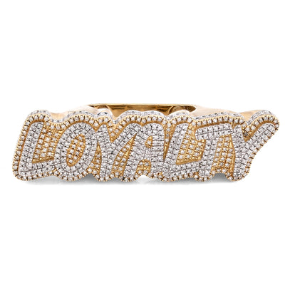 10K Yellow Gold 0.80CT Natural Diamond "LOYALTY" Men Custom Pinky Ring - Elite Jewelers - Rings