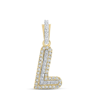 10k Yellow Gold 0.83gms 0.12CTW Natural Diamond Initial "L" Letter Pendant Charm - Elite Jewelers - Charms & Pendants