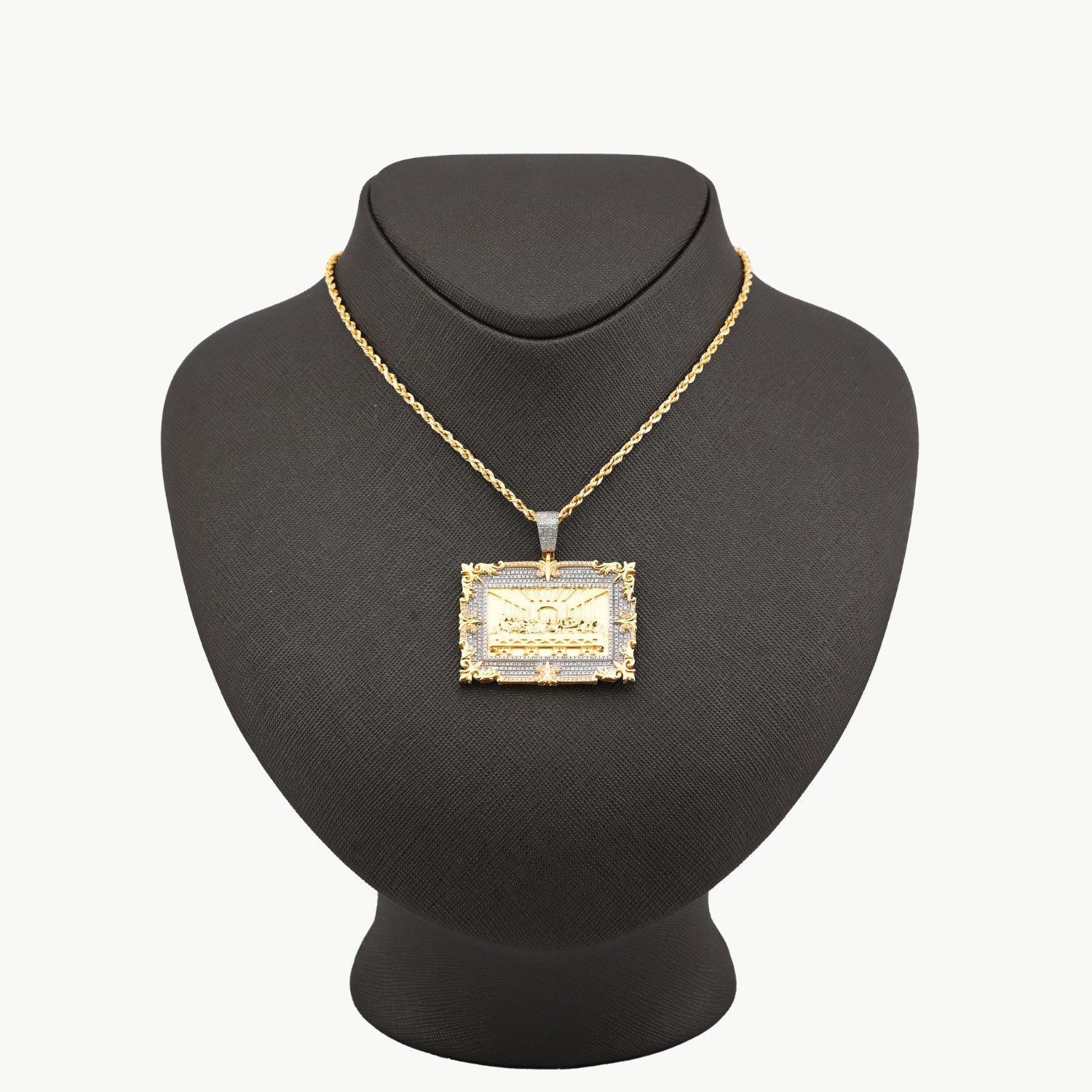 10k Yellow Gold 0.8CTW Natural Diamond Last Supper Apostles Pendant 14.7g Charm - Elite Jewelers - Charms & Pendants