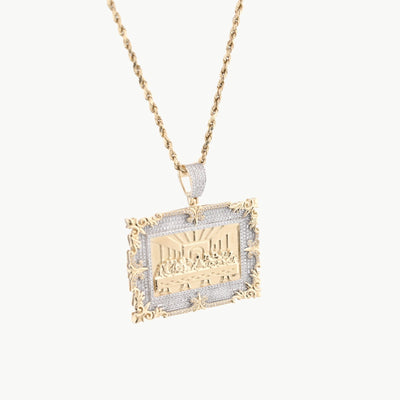 10k Yellow Gold 0.8CTW Natural Diamond Last Supper Apostles Pendant 14.7g Charm - Elite Jewelers - Charms & Pendants