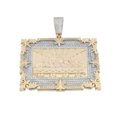 10k Yellow Gold 0.8CTW Natural Diamond Last Supper Apostles Pendant 14.7g Charm - Elite Jewelers - Charms & Pendants