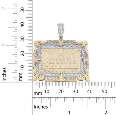 10k Yellow Gold 0.8CTW Natural Diamond Last Supper Apostles Pendant 14.7g Charm - Elite Jewelers - Charms & Pendants