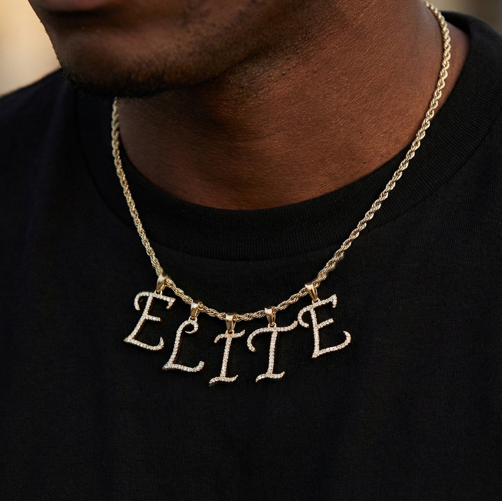 10k Yellow Gold 0.8g 0.14CTW Natural Diamond Initial "U" Alphabet Pendant Charm - Elite Jewelers - Charms & Pendants
