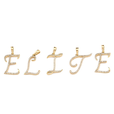10k Yellow Gold 0.8g 0.17CTW Natural Diamond Initial "E" Letter Pendant Charm - Elite Jewelers - Charms & Pendants