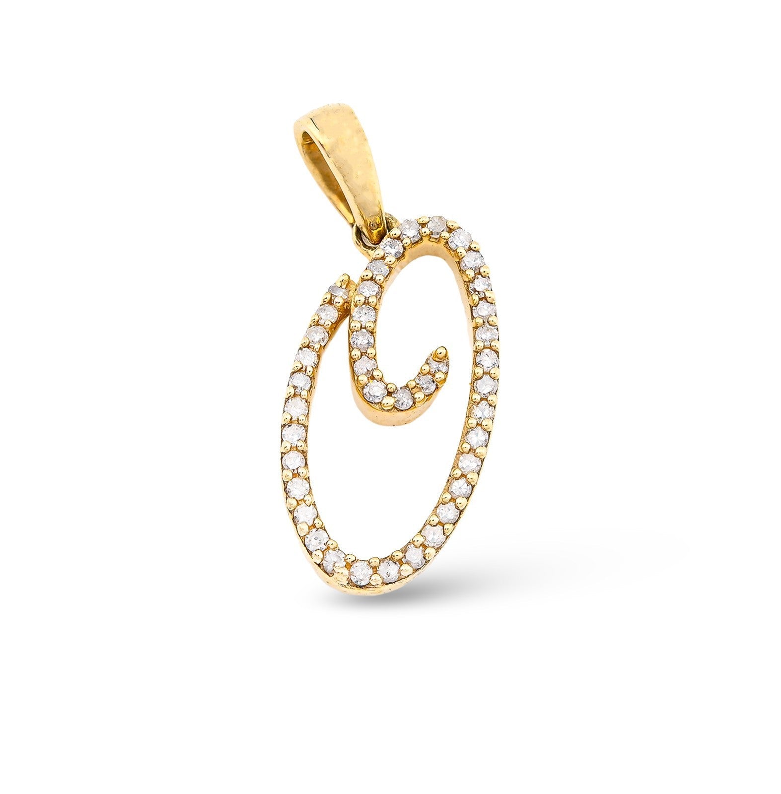 10k Yellow Gold 0.9g 0.14CTW Natural Diamond Initial "O" Letter Pendant Charm - Elite Jewelers - Charms & Pendants