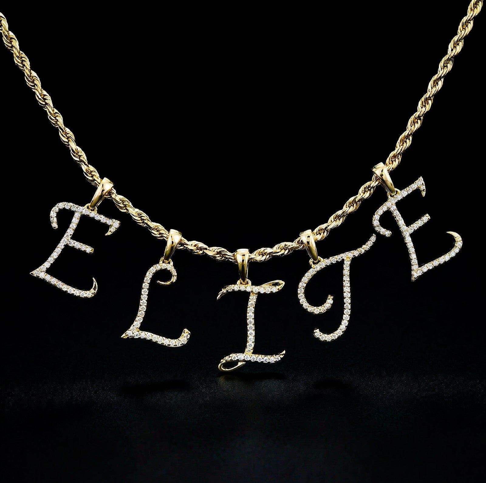 10k Yellow Gold 0.9g 0.14CTW Natural Diamond Initial "P" Alphabet Pendant Charm - Elite Jewelers - Charms & Pendants