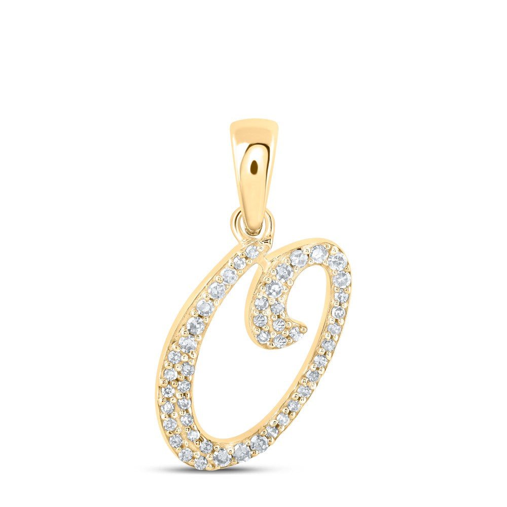 10k Yellow Gold 0.9gms 0.12CTW Natural Diamond Initial "O" Letter Pendant Charm - Elite Jewelers - Charms & Pendants