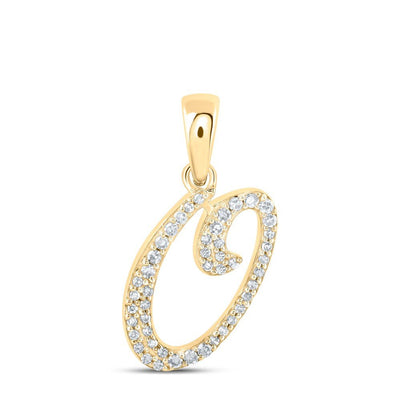 10k Yellow Gold 0.9gms 0.12CTW Natural Diamond Initial "O" Letter Pendant Charm - Elite Jewelers - Charms & Pendants