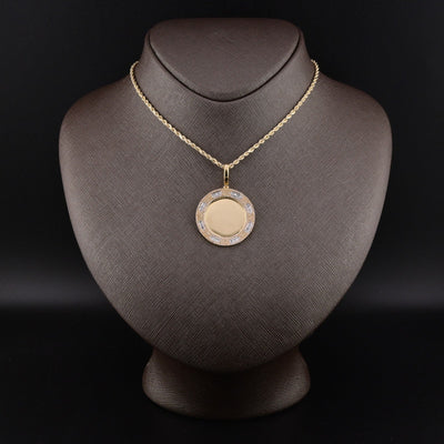 10k Yellow Gold 1.01CTW Round/Baguette Diamond Picture Memory Pendant 7.6g Charm - Elite Jewelers - Charms & Pendants