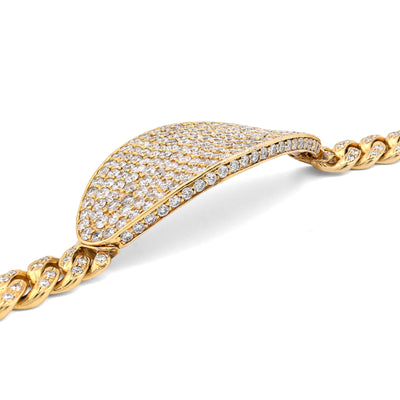 10K Yellow Gold 10.25CT Natural Diamond Over ICED ID 8" 10MM Bracelet Men 70.3g - Elite Jewelers - Bracelets