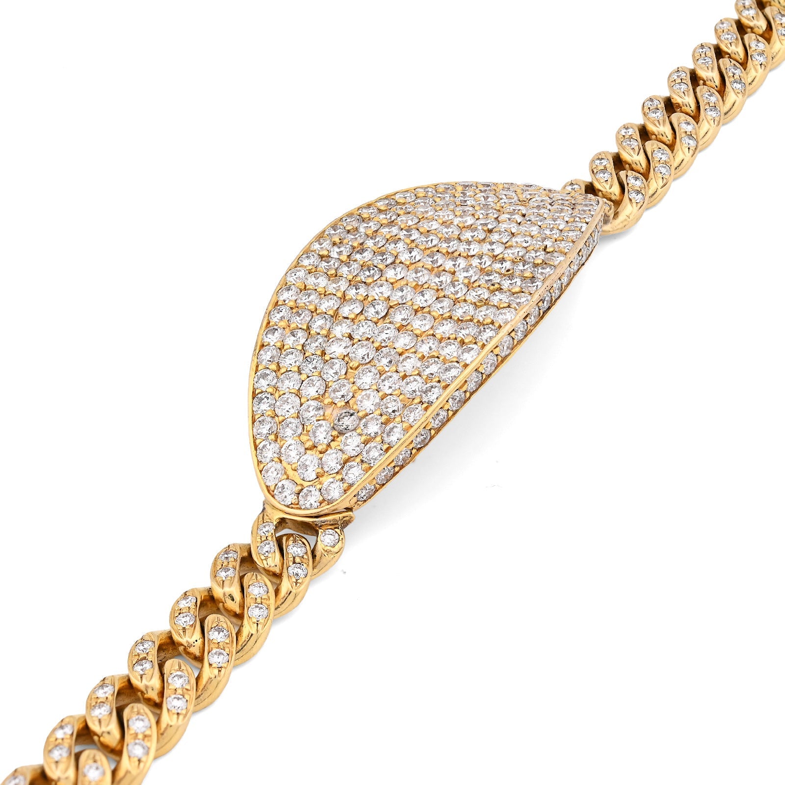 10K Yellow Gold 10.25CT Natural Diamond Over ICED ID 8" 10MM Bracelet Men 70.3g - Elite Jewelers - Bracelets