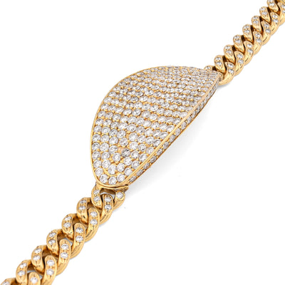 10K Yellow Gold 10.25CT Natural Diamond Over ICED ID 8" 10MM Bracelet Men 70.3g - Elite Jewelers - Bracelets