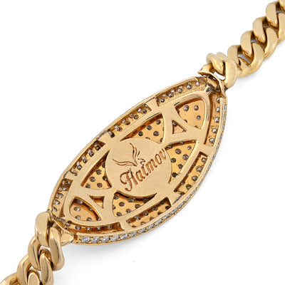 10K Yellow Gold 10.25CT Natural Diamond Over ICED ID 8" 10MM Bracelet Men 70.3g - Elite Jewelers - Bracelets