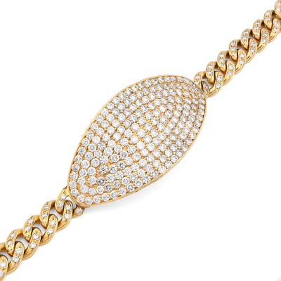 10K Yellow Gold 10.25CT Natural Diamond Over ICED ID 8" 10MM Bracelet Men 70.3g - Elite Jewelers - Bracelets