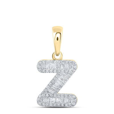 10k Yellow Gold 1.02gms 0.32CTW Natural Diamond Initial "Z" Letter Pendant Charm - Elite Jewelers - Charms & Pendants