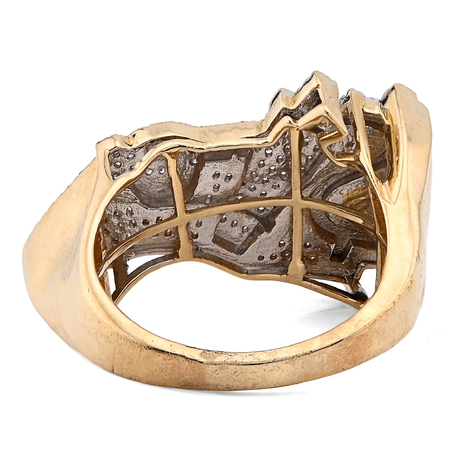 10K Yellow Gold 1.05CT "$", "Electric Plug", "Gun" Men Custom Natural Diamond Ring - Elite Jewelers - Rings