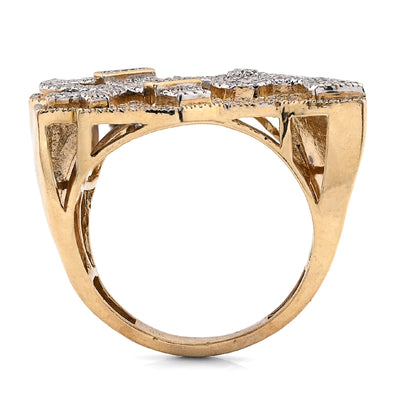 10K Yellow Gold 1.05CT "$", "Electric Plug", "Gun" Men Custom Natural Diamond Ring - Elite Jewelers - Rings