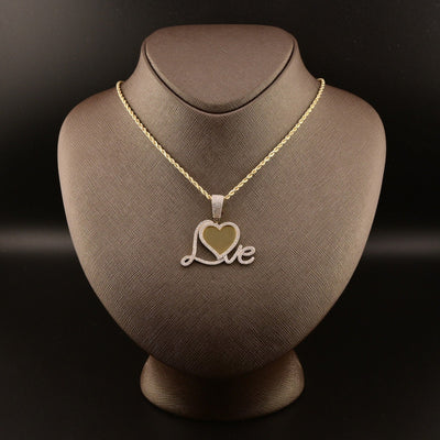 10k Yellow Gold 1.05CTW Natural Diamond Love Picture Memory Pendant 6.2g Charm - Elite Jewelers - Charms & Pendants