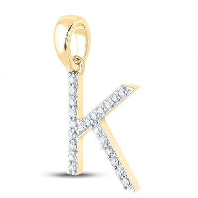 10k Yellow Gold 1.05gms 0.17CTW Natural Diamond Initial "K" Letter Pendant Charm - Elite Jewelers - Charms & Pendants