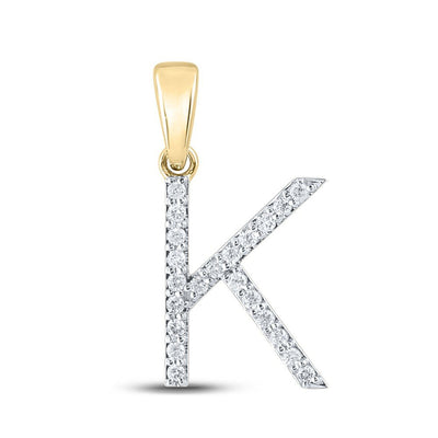 10k Yellow Gold 1.05gms 0.17CTW Natural Diamond Initial "K" Letter Pendant Charm - Elite Jewelers - Charms & Pendants