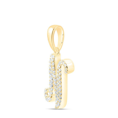 10k Yellow Gold 1.05gms 0.17CTW Natural Diamond Initial "N" Letter Pendant Charm - Elite Jewelers - Charms & Pendants