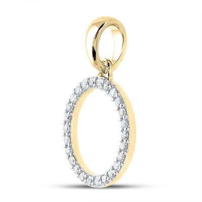 10k Yellow Gold 1.07gms 0.2CTW Natural Diamond Initial "O" Letter Pendant Charm - Elite Jewelers - Charms & Pendants