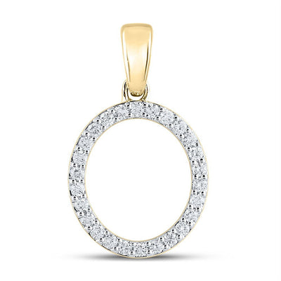 10k Yellow Gold 1.07gms 0.2CTW Natural Diamond Initial "O" Letter Pendant Charm - Elite Jewelers - Charms & Pendants