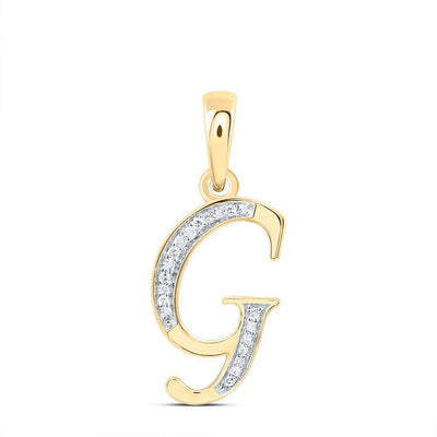 10k Yellow Gold 1.09gms 0.08CTW Natural Diamond Initial "G" Letter Pendant Charm - Elite Jewelers - Charms & Pendants