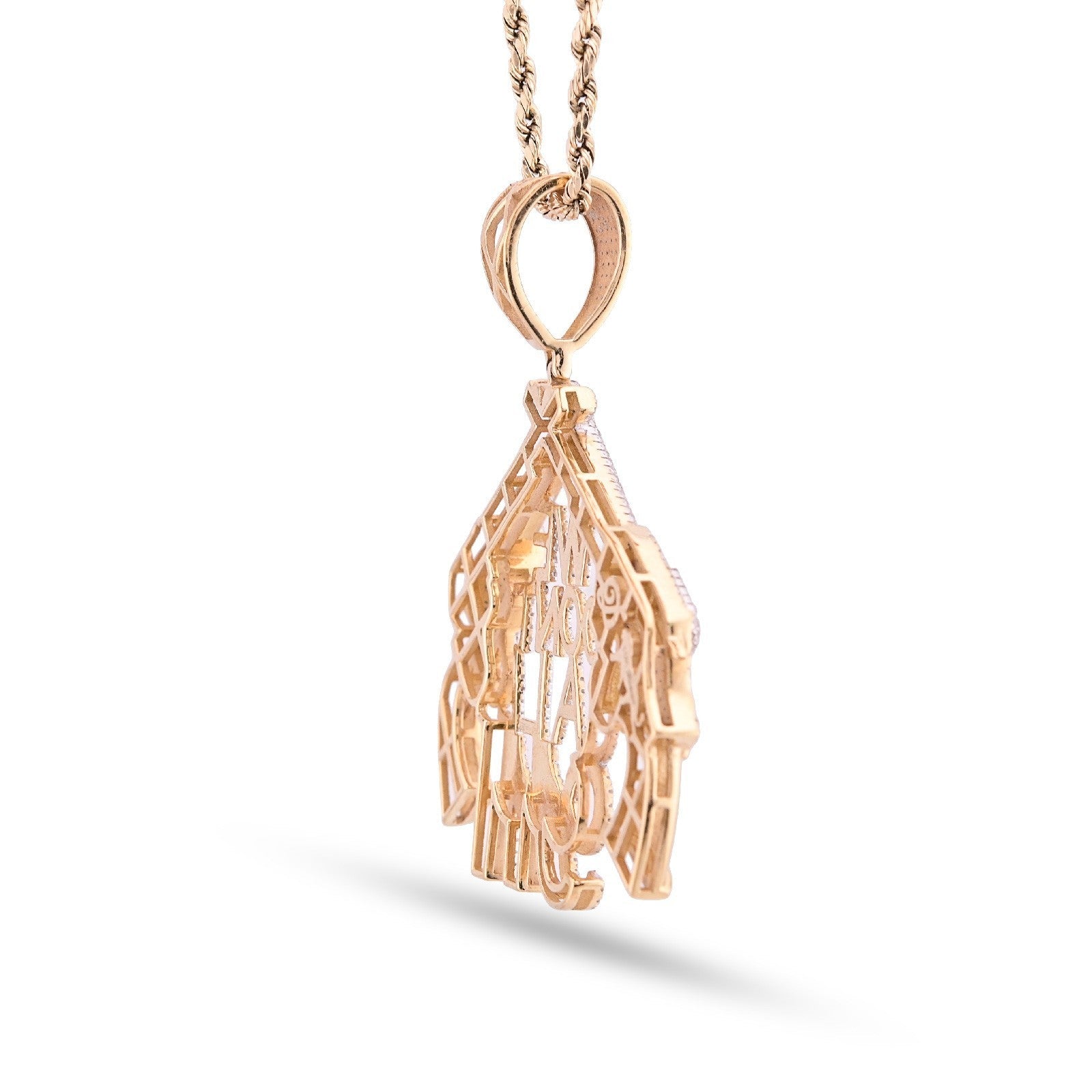 10k Yellow Gold 10g 1.05CTW Natural Diamond "WE DONT CALL 911" Gun Pendant Charm - Elite Jewelers - Charms & Pendants