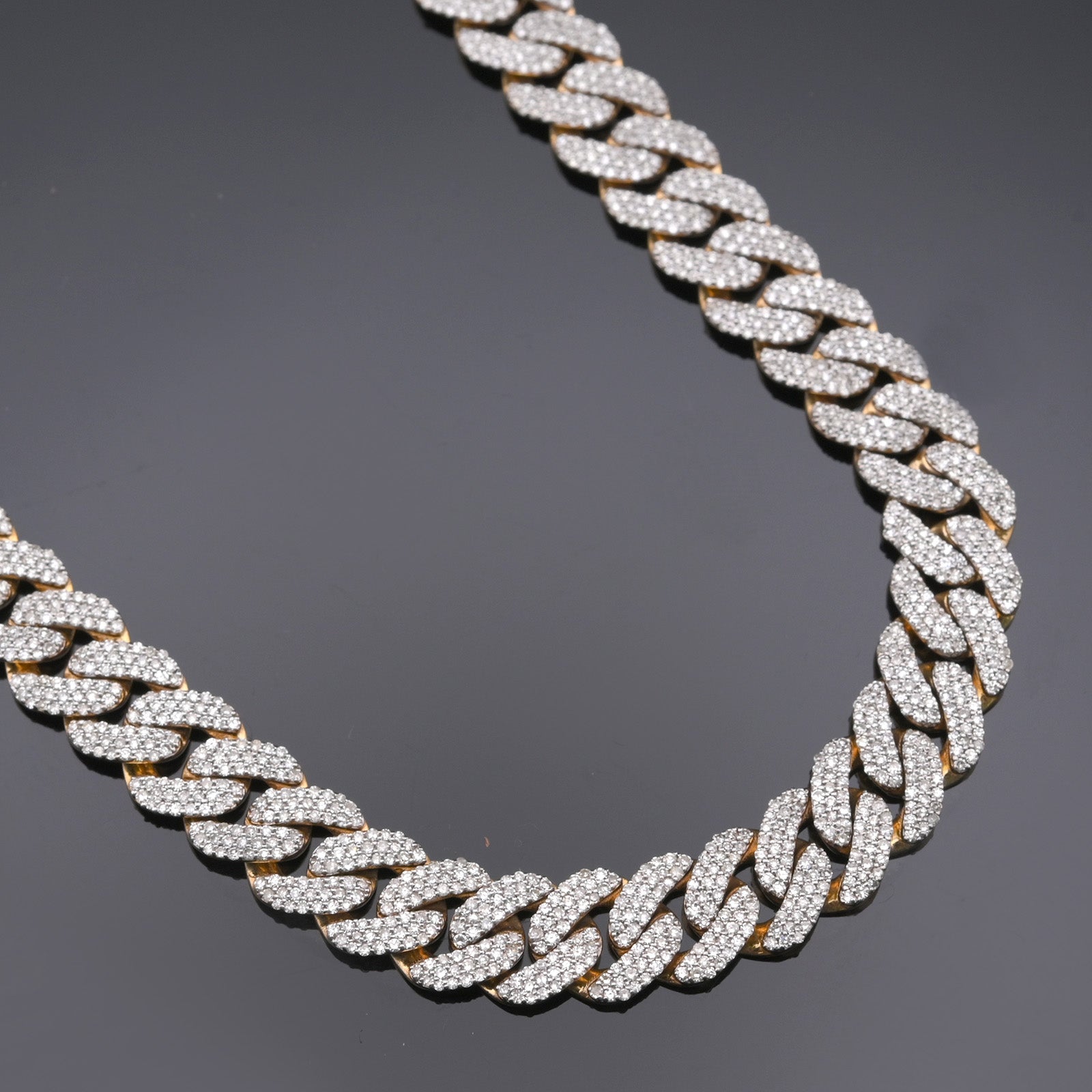 10k Yellow Gold 11.22CT Natural Diamond Cuban Link Chain 10MM Necklace 22 Inch - Elite Jewelers - Necklaces & Chains