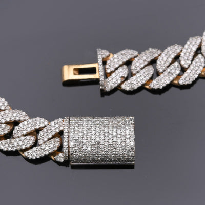 10k Yellow Gold 11.22CT Natural Diamond Cuban Link Chain 10MM Necklace 22 Inch - Elite Jewelers - Necklaces & Chains