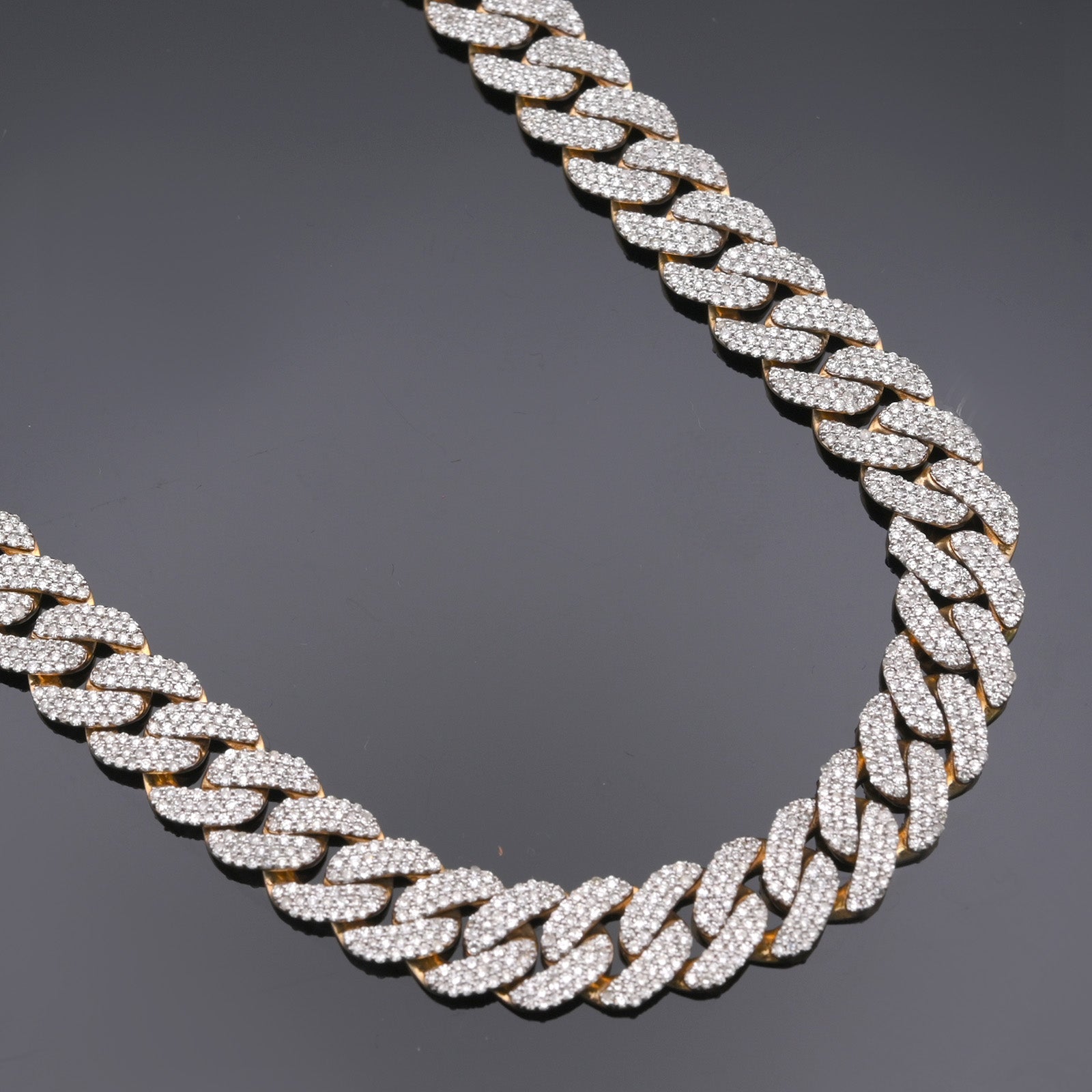 10k Yellow Gold 11.22CT Natural Diamond Cuban Link Chain 10MM Necklace 22 Inch - Elite Jewelers - Necklaces & Chains