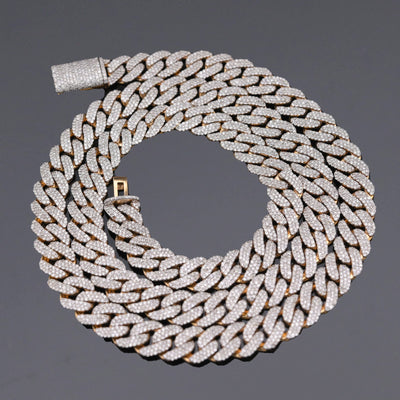 10k Yellow Gold 11.22CT Natural Diamond Cuban Link Chain 10MM Necklace 22 Inch - Elite Jewelers - Necklaces & Chains