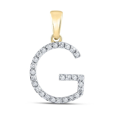 10k Yellow Gold 1.13gms 0.2CTW Natural Diamond Initial "G" Letter Pendant Charm - Elite Jewelers - Charms & Pendants