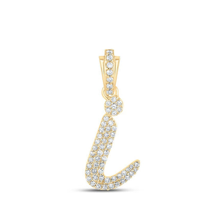10k Yellow Gold 1.16gms 0.26CTW Natural Diamond Initial "I" Letter Pendant Charm - Elite Jewelers - Charms & Pendants