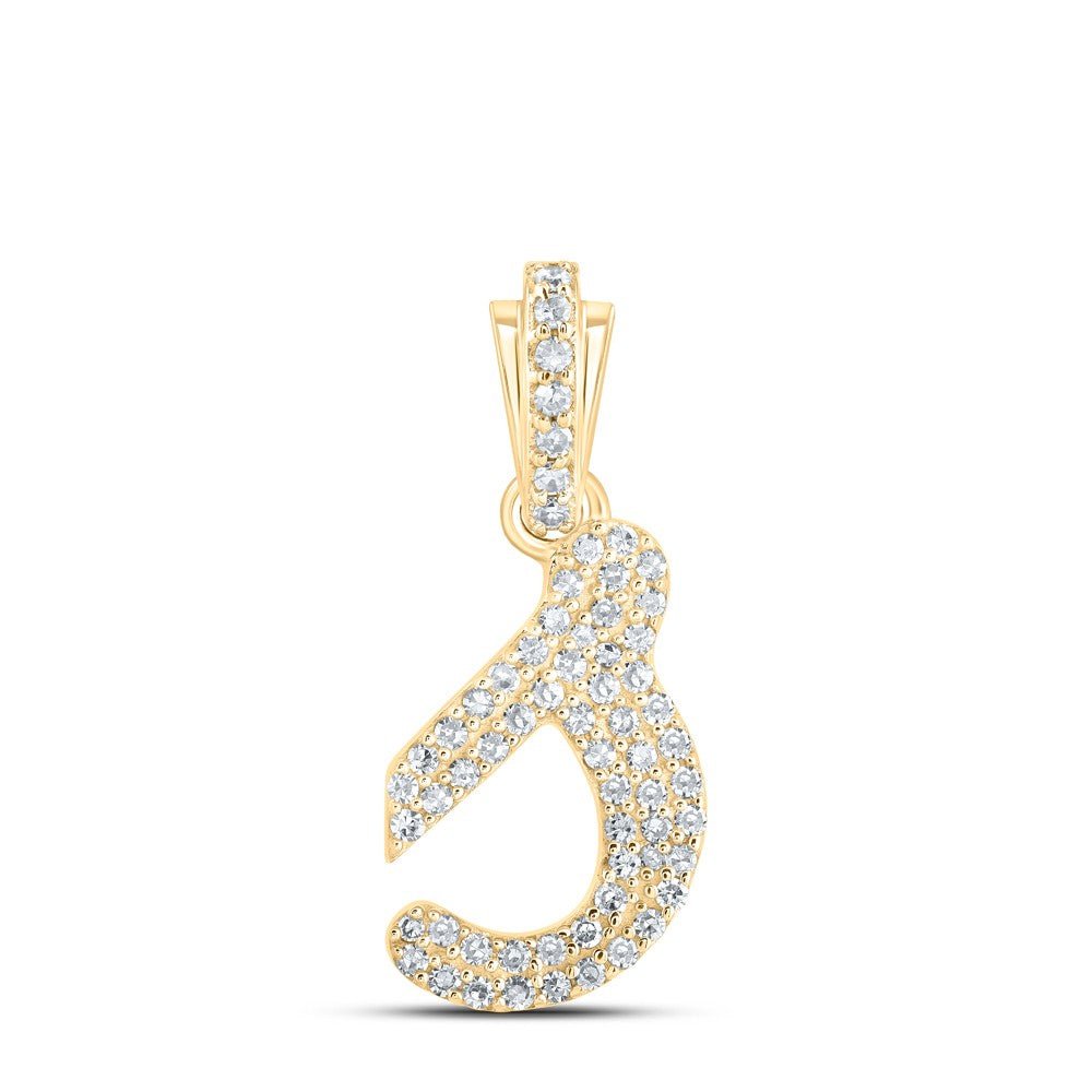 10k Yellow Gold 1.17gms 0.25CTW Natural Diamond Initial "S" Letter Pendant Charm - Elite Jewelers - Charms & Pendants