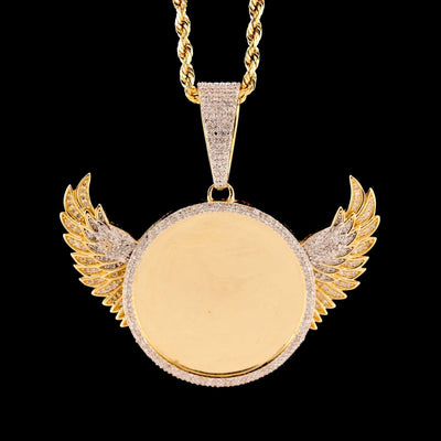 10k Yellow Gold 1.1CTW Natural Round Diamond Picture Memory Pendant 9.2g Charm - Elite Jewelers - Charms & Pendants