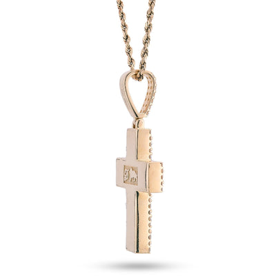10k Yellow Gold 12.1gm 4.23CTW Lab Grown Diamond Big Pointer Cross Pendant Charm - Elite Jewelers - Charms & Pendants