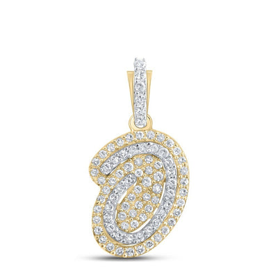 10k Yellow Gold 1.21gms 0.21CTW Natural Diamond Initial "O" Letter Pendant Charm - Elite Jewelers - Charms & Pendants