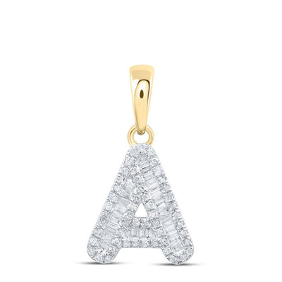 10k Yellow Gold 1.21gms 0.3CTW Natural Diamond Initial "A" Letter Pendant Charm - Elite Jewelers - Charms & Pendants