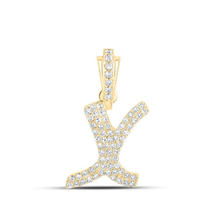10k Yellow Gold 1.23gms 0.25CTW Natural Diamond Initial "X" Letter Pendant Charm - Elite Jewelers - Charms & Pendants