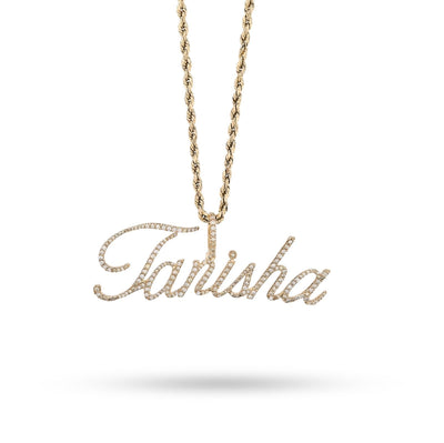 10k Yellow Gold 1.25CTW Natural Diamond "Tanisha" Name Letter Pendant 3.6g Charm - Elite Jewelers - Charms & Pendants
