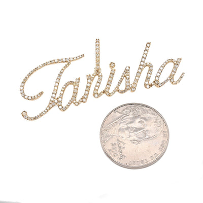 10k Yellow Gold 1.25CTW Natural Diamond "Tanisha" Name Letter Pendant 3.6g Charm - Elite Jewelers - Charms & Pendants