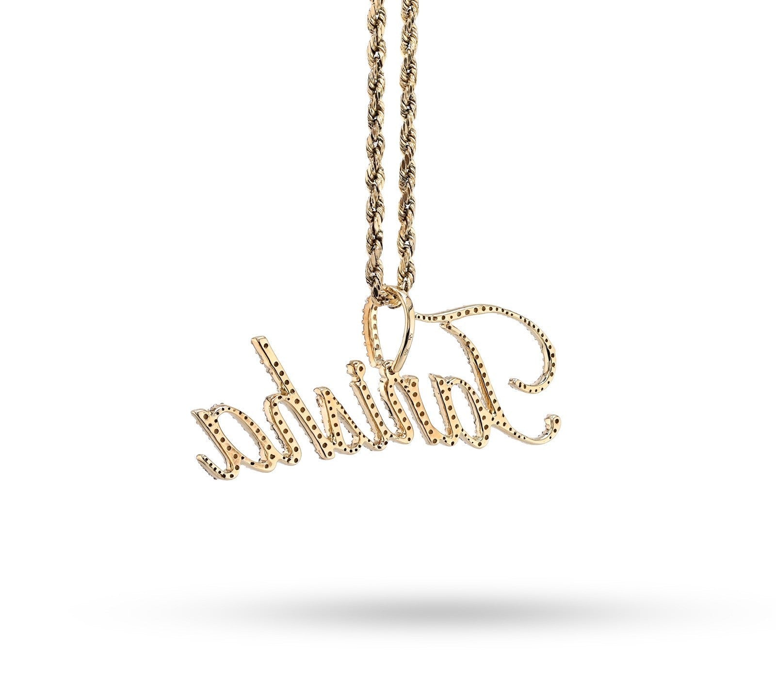 10k Yellow Gold 1.25CTW Natural Diamond "Tanisha" Name Letter Pendant 3.6g Charm - Elite Jewelers - Charms & Pendants