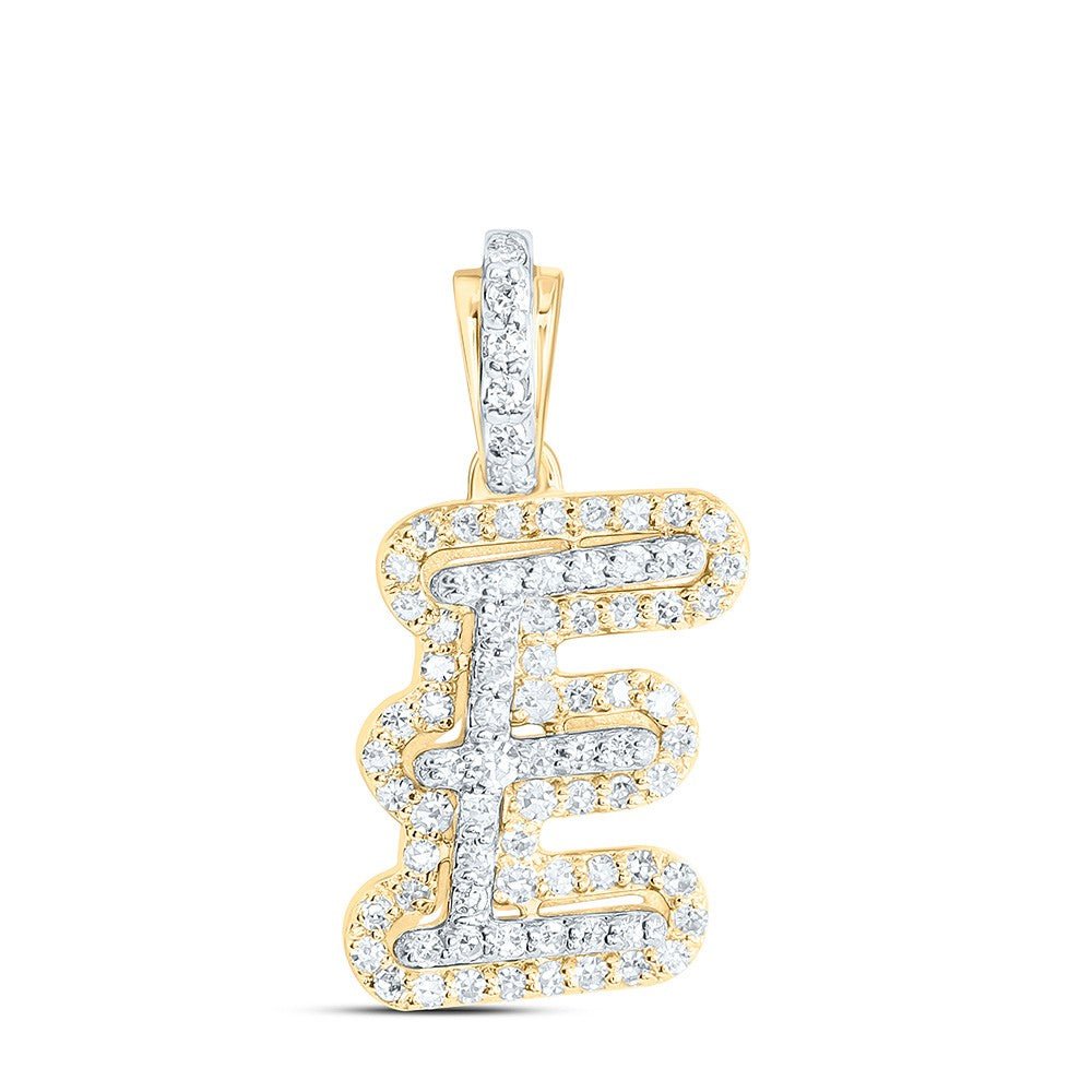 10k Yellow Gold 1.26gms 0.2CTW Natural Diamond Initial "E" Letter Pendant Charm - Elite Jewelers - Charms & Pendants
