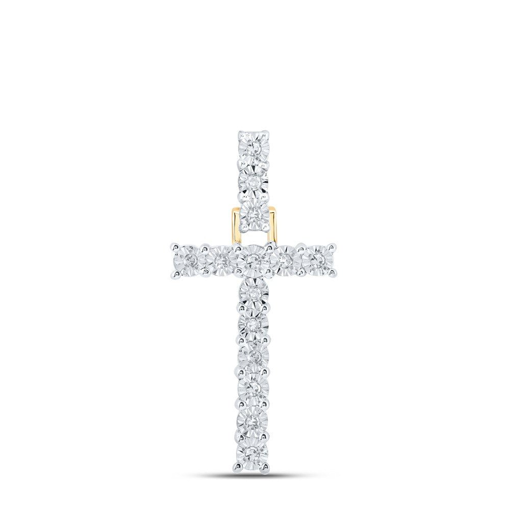 10k Yellow Gold 1.28gms 0.08CTW Natural Diamond Initial "T" Letter Pendant Charm - Elite Jewelers - Charms & Pendants