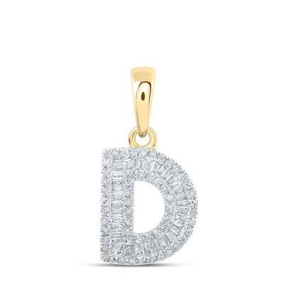 10k Yellow Gold 1.28gms 0.34CTW Natural Diamond Initial "D" Letter Pendant Charm - Elite Jewelers - Charms & Pendants