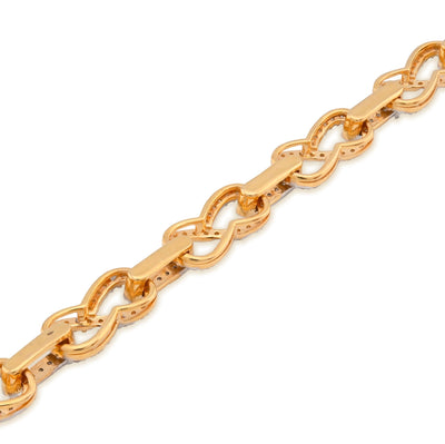 10K Yellow Gold 1.35CT Infinity Link 7" Natural Diamond Men Women Bracelet - Elite Jewelers - Bracelets