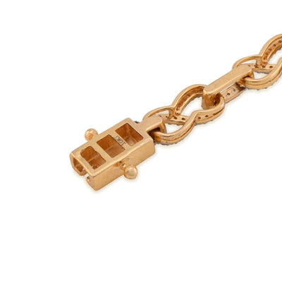 10K Yellow Gold 1.35CT Infinity Link 7" Natural Diamond Men Women Bracelet - Elite Jewelers - Bracelets