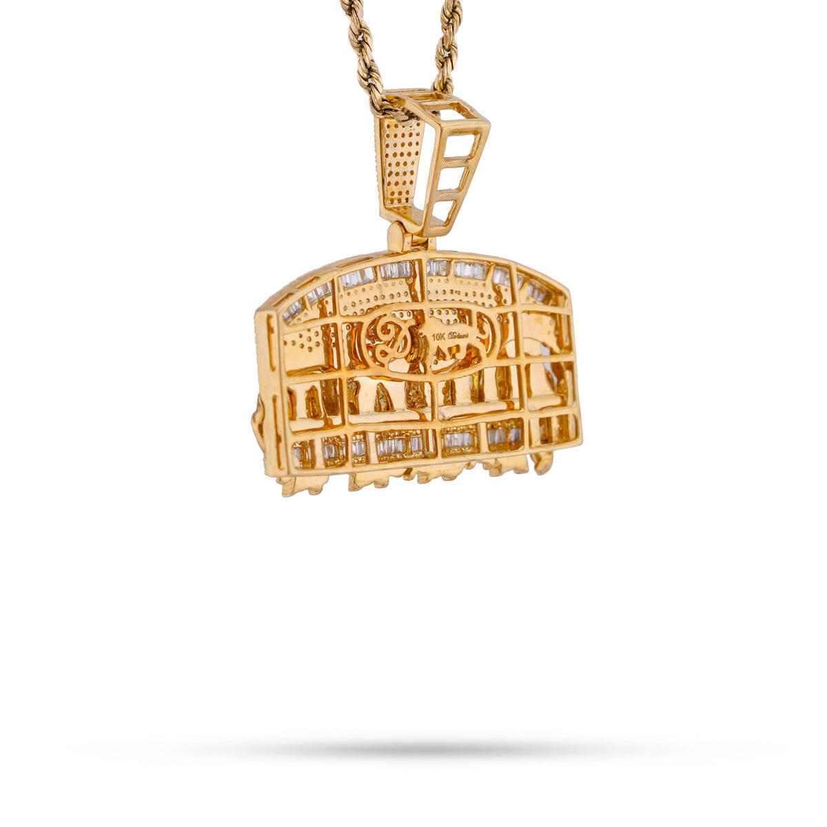 10K Yellow Gold 1.35CT Last Supper Baguette Natural Diamond Pendant Men Charm - Elite Jewelers-Charms & Pendants